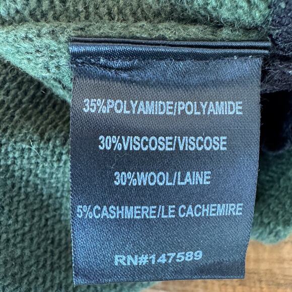 Robert Rodriguez V Neck Pullover Sweater Medium Green Black Lace Trim Wool Blend - Picture 9 of 16